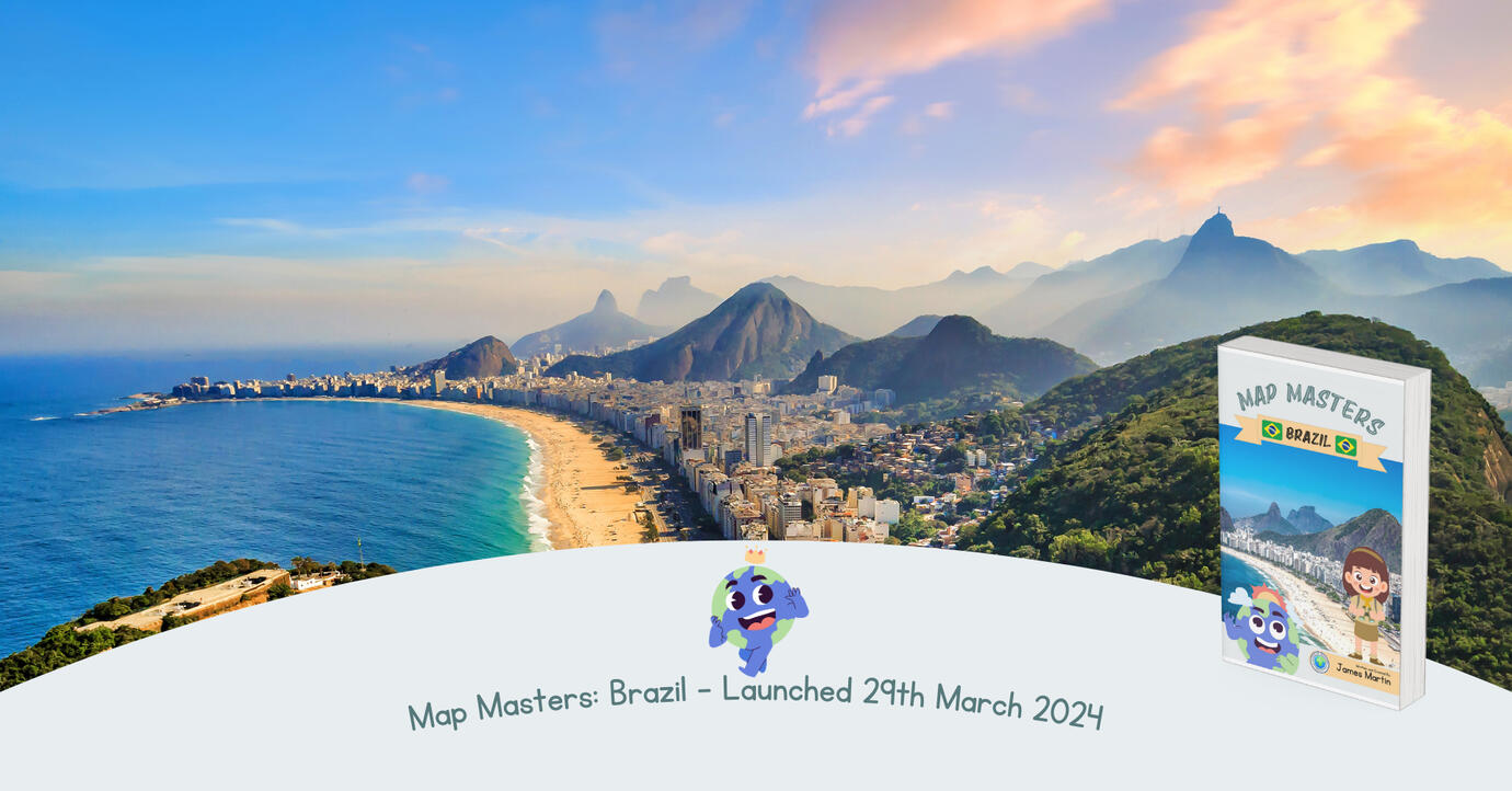 An image of Rio de Janeiro, with the cover of Map Masters: Brazil, which launched 29th March 2024.